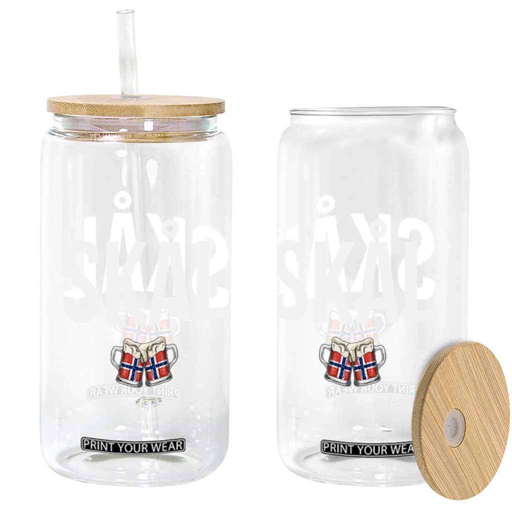 Skål Cheers in Norwegian Norway Glass Can Funny Drinking Beer Norwegian Scandinavian TS14 Print Your Wear