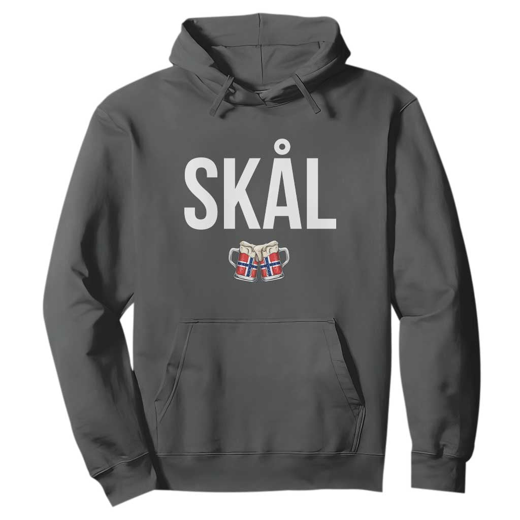Skål Cheers in Norwegian Norway Hoodie Funny Drinking Beer Norwegian Scandinavian TS14 Dark Heather Print Your Wear