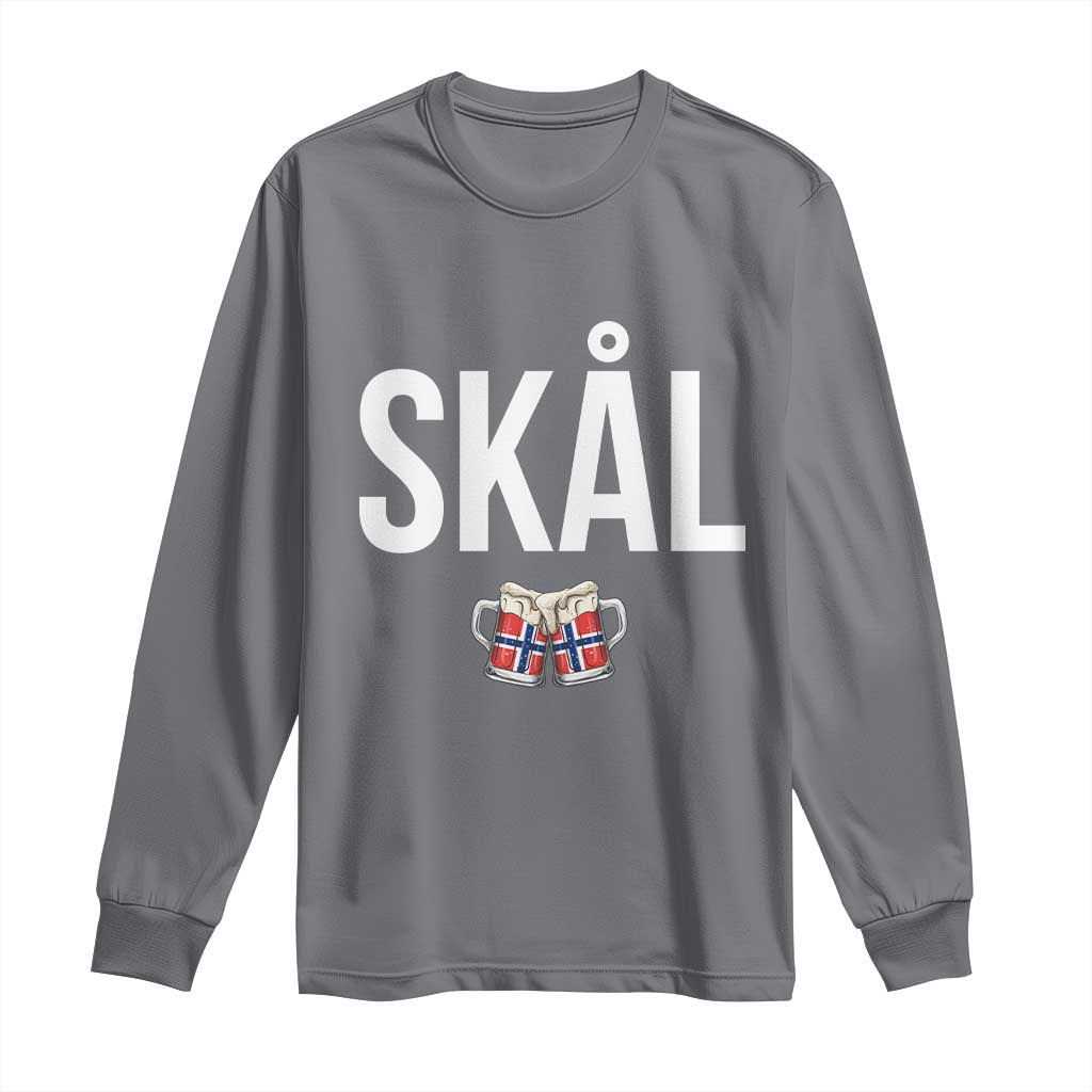 Skål Cheers in Norwegian Norway Long Sleeve Shirt Funny Drinking Beer Norwegian Scandinavian TS14 Charcoal Print Your Wear