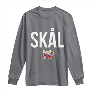 Skål Cheers in Norwegian Norway Long Sleeve Shirt Funny Drinking Beer Norwegian Scandinavian TS14 Charcoal Print Your Wear