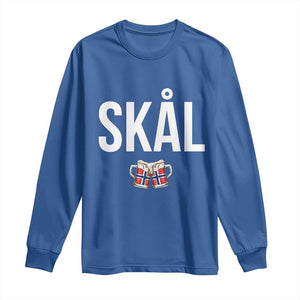 Skål Cheers in Norwegian Norway Long Sleeve Shirt Funny Drinking Beer Norwegian Scandinavian TS14 Royal Blue Print Your Wear