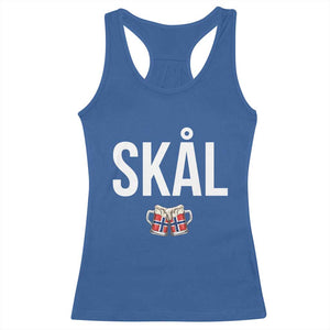 Skål Cheers in Norwegian Norway Racerback Tank Top Funny Drinking Beer Norwegian Scandinavian TS14 Royal Blue Print Your Wear
