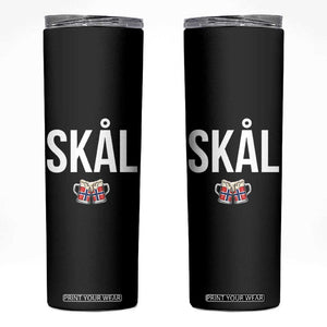 Skål Cheers in Norwegian Norway Skinny Tumbler Funny Drinking Beer Norwegian Scandinavian TS14 Black Print Your Wear