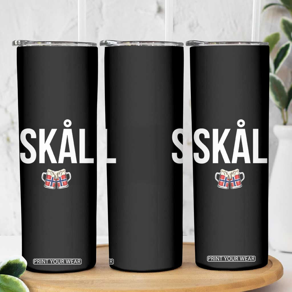 Skål Cheers in Norwegian Norway Skinny Tumbler Funny Drinking Beer Norwegian Scandinavian TS14 Print Your Wear