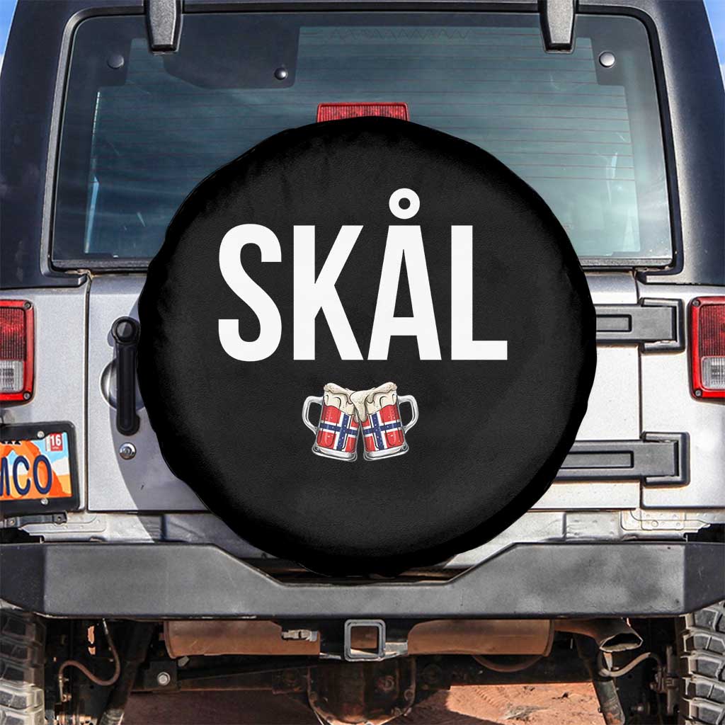 Skål Cheers in Norwegian Norway Spare Tire Cover Funny Drinking Beer Norwegian Scandinavian TS14 No hole Black Print Your Wear