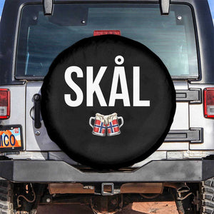 Skål Cheers in Norwegian Norway Spare Tire Cover Funny Drinking Beer Norwegian Scandinavian TS14 No hole Black Print Your Wear
