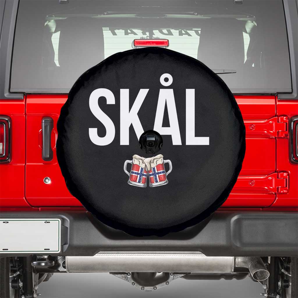 Skål Cheers in Norwegian Norway Spare Tire Cover Funny Drinking Beer Norwegian Scandinavian TS14 Black Print Your Wear