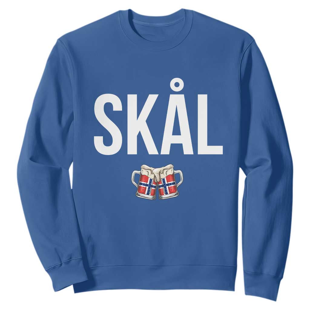 Skål Cheers in Norwegian Norway Sweatshirt Funny Drinking Beer Norwegian Scandinavian TS14 Royal Blue Print Your Wear