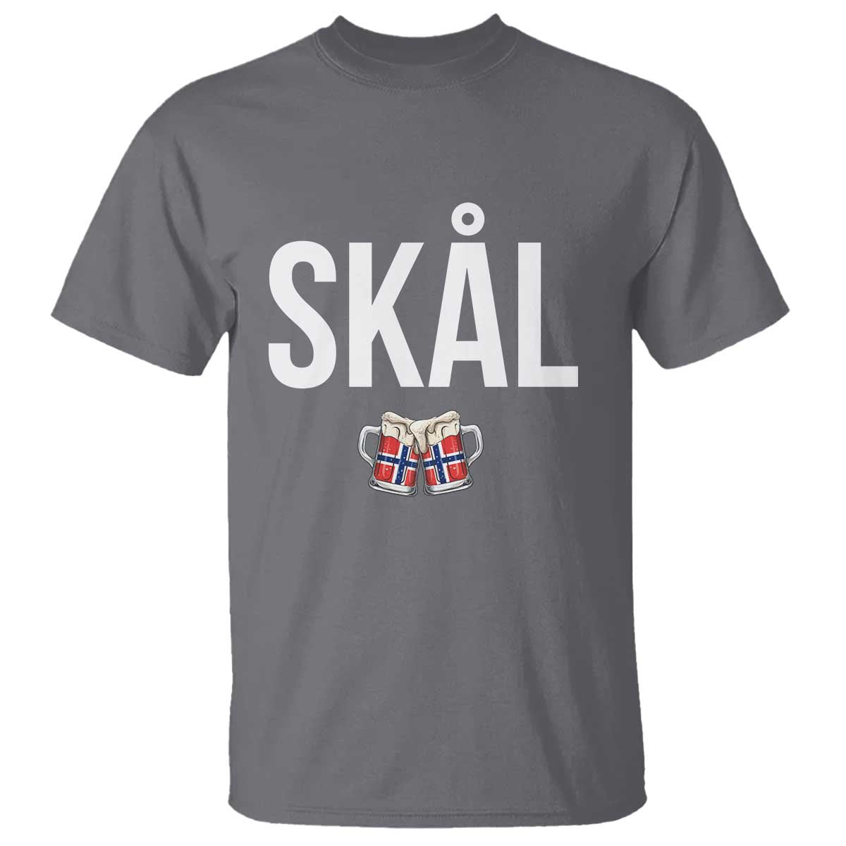 Skål Cheers in Norwegian Norway T Shirt Funny Drinking Beer Norwegian Scandinavian TS14 Charcoal Print Your Wear