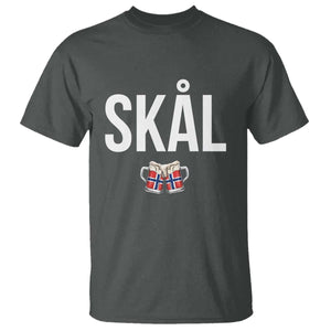 Skål Cheers in Norwegian Norway T Shirt Funny Drinking Beer Norwegian Scandinavian TS14 Dark Heather Print Your Wear