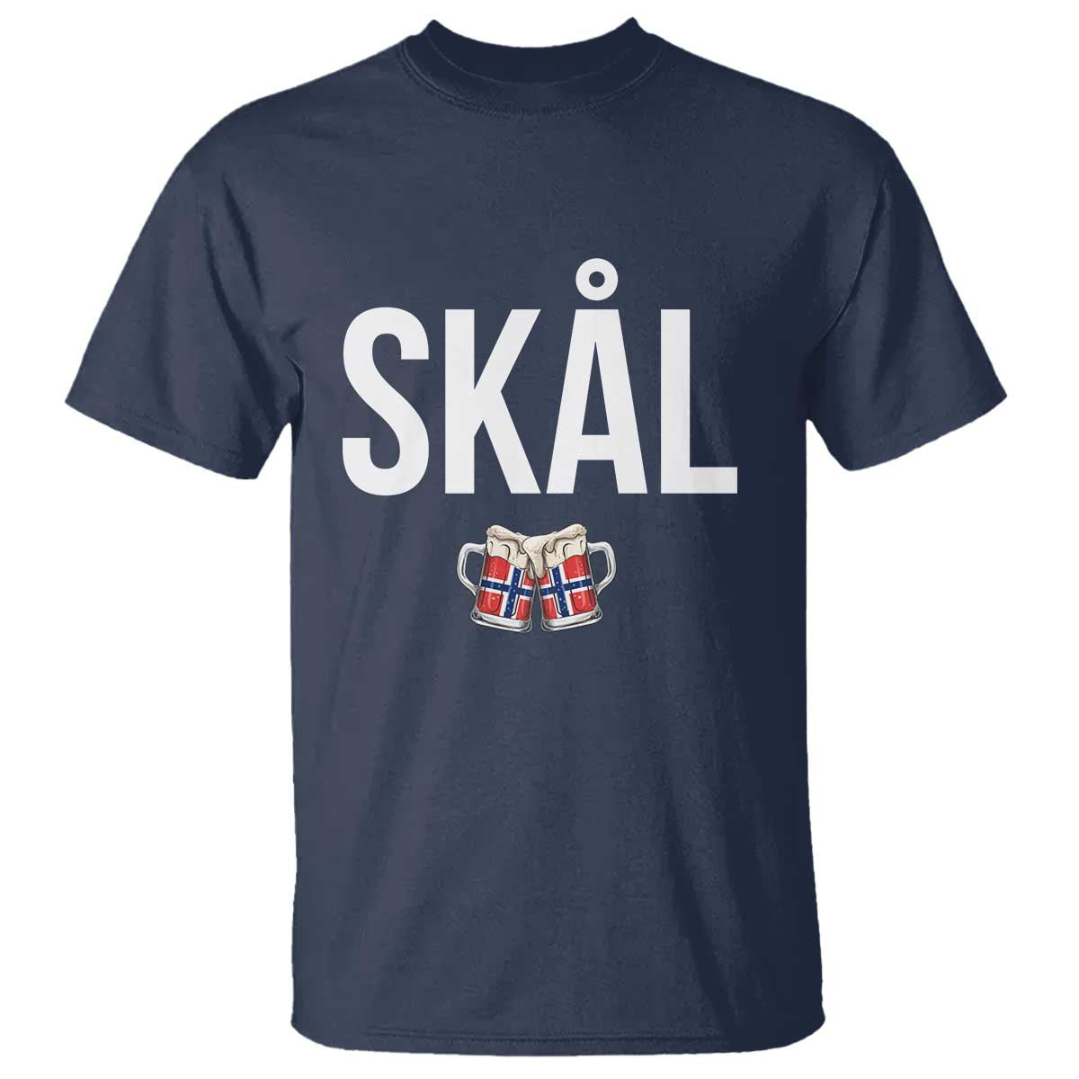 Skål Cheers in Norwegian Norway T Shirt Funny Drinking Beer Norwegian Scandinavian TS14 Navy Print Your Wear