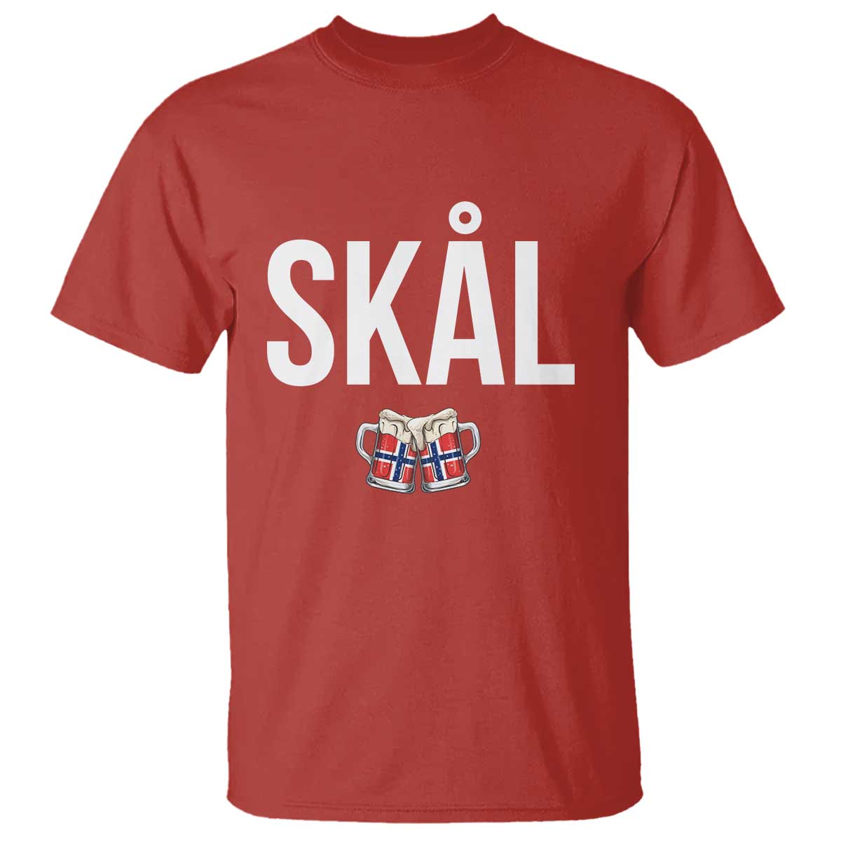 Skål Cheers in Norwegian Norway T Shirt Funny Drinking Beer Norwegian Scandinavian TS14 Red Print Your Wear