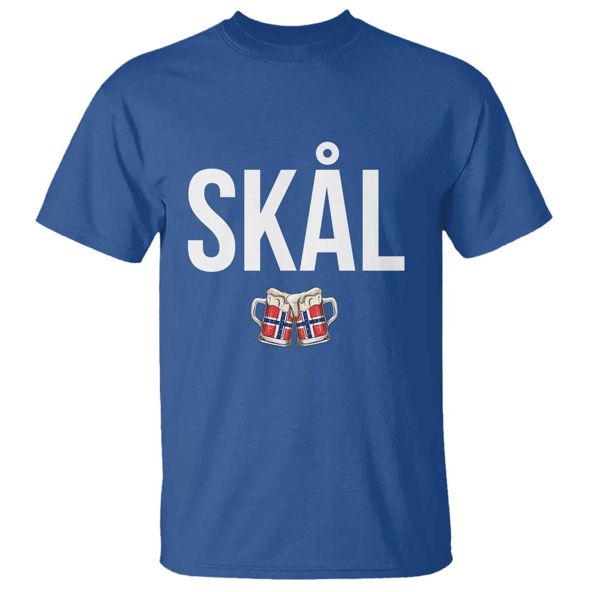 Skål Cheers in Norwegian Norway T Shirt Funny Drinking Beer Norwegian Scandinavian TS14 Royal Blue Print Your Wear