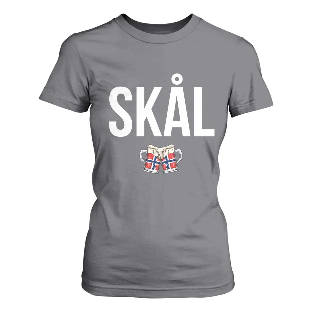 Skål Cheers in Norwegian Norway T Shirt For Women Funny Drinking Beer Norwegian Scandinavian TS14 Charcoal Print Your Wear