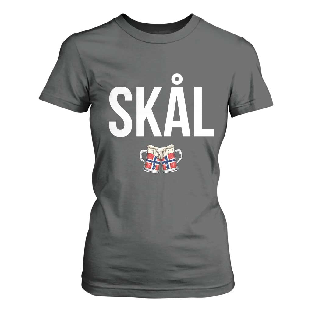 Skål Cheers in Norwegian Norway T Shirt For Women Funny Drinking Beer Norwegian Scandinavian TS14 Dark Heather Print Your Wear