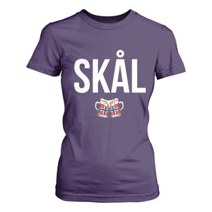 Skål Cheers in Norwegian Norway T Shirt For Women Funny Drinking Beer Norwegian Scandinavian TS14 Purple Print Your Wear