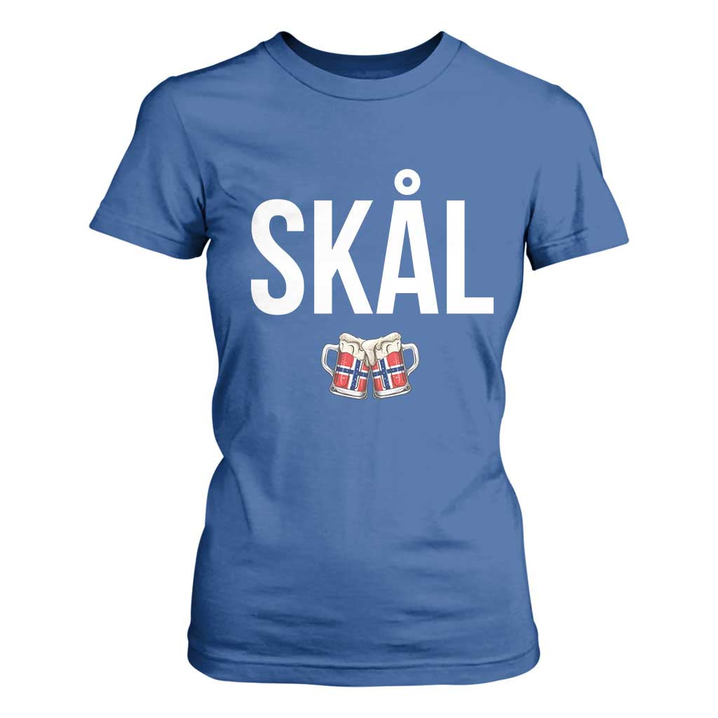 Skål Cheers in Norwegian Norway T Shirt For Women Funny Drinking Beer Norwegian Scandinavian TS14 Royal Blue Print Your Wear