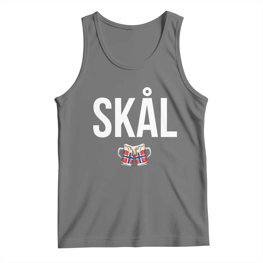 Skål Cheers in Norwegian Norway Tank Top Funny Drinking Beer Norwegian Scandinavian TS14 Black Heather Print Your Wear