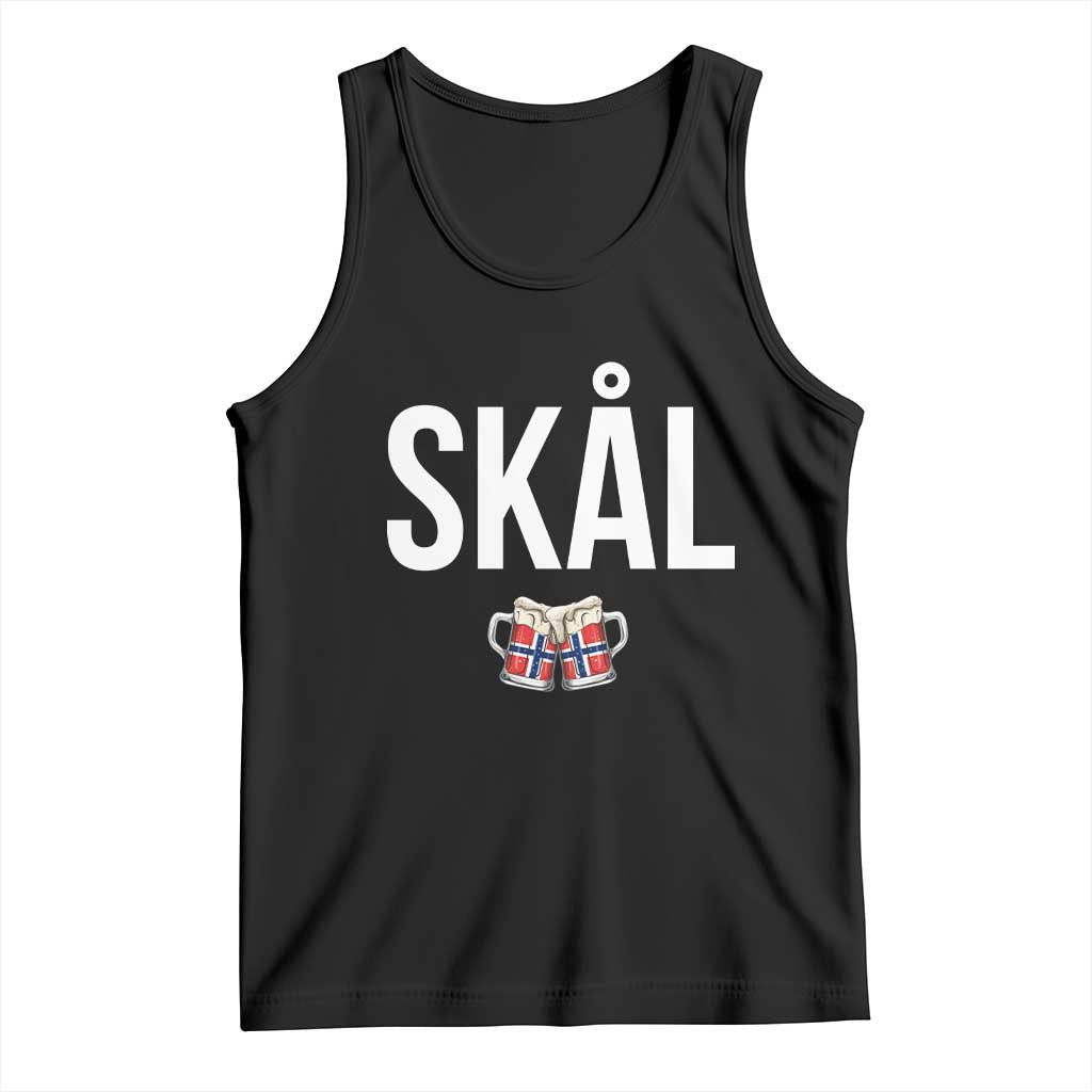 Skål Cheers in Norwegian Norway Tank Top Funny Drinking Beer Norwegian Scandinavian TS14 Black Print Your Wear