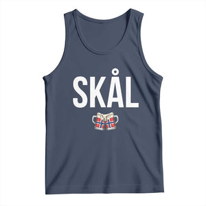 Skål Cheers in Norwegian Norway Tank Top Funny Drinking Beer Norwegian Scandinavian TS14 Navy Print Your Wear