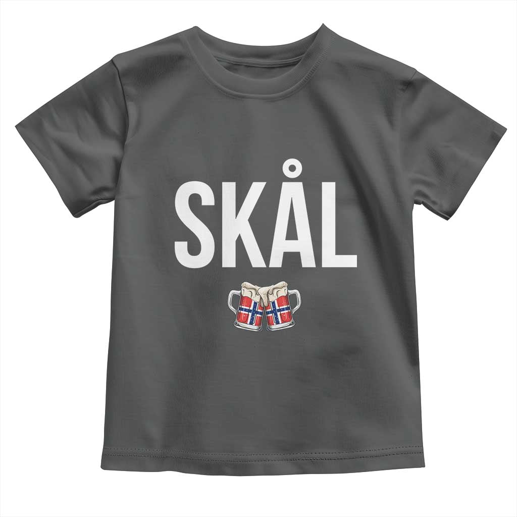 Skål Cheers in Norwegian Norway Toddler T Shirt Funny Drinking Beer Norwegian Scandinavian TS14 Dark Heather Print Your Wear