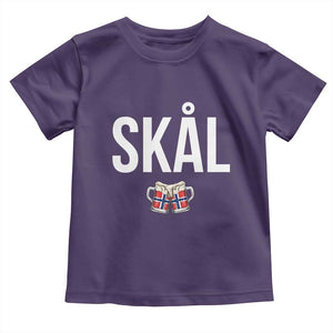 Skål Cheers in Norwegian Norway Toddler T Shirt Funny Drinking Beer Norwegian Scandinavian TS14 Purple Print Your Wear