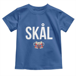 Skål Cheers in Norwegian Norway Toddler T Shirt Funny Drinking Beer Norwegian Scandinavian TS14 Royal Blue Print Your Wear