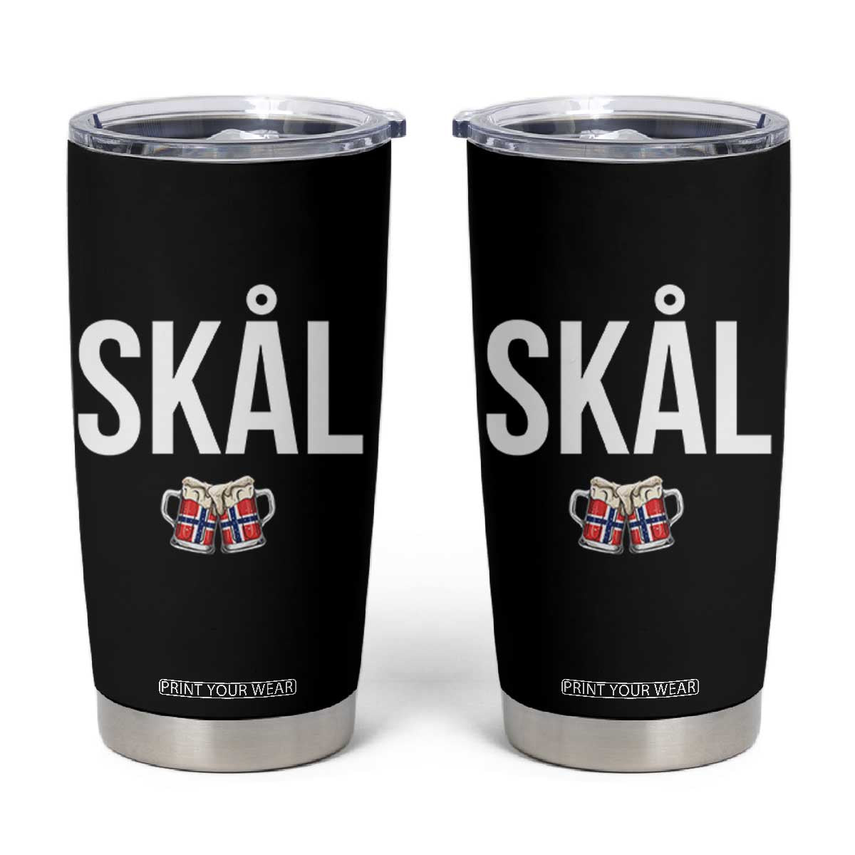 Skål Cheers in Norwegian Norway Tumbler Cup Funny Drinking Beer Norwegian Scandinavian TS14 Black Print Your Wear