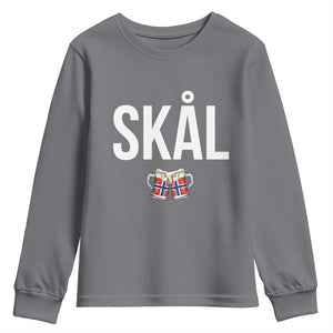 Skål Cheers in Norwegian Norway Youth Sweatshirt Funny Drinking Beer Norwegian Scandinavian TS14 Charcoal Print Your Wear