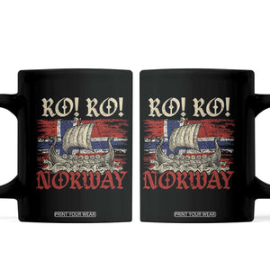 Ro Ro Norwegian Viking Ship Norway Flag Coffee Mug TS14 Black Print Your Wear
