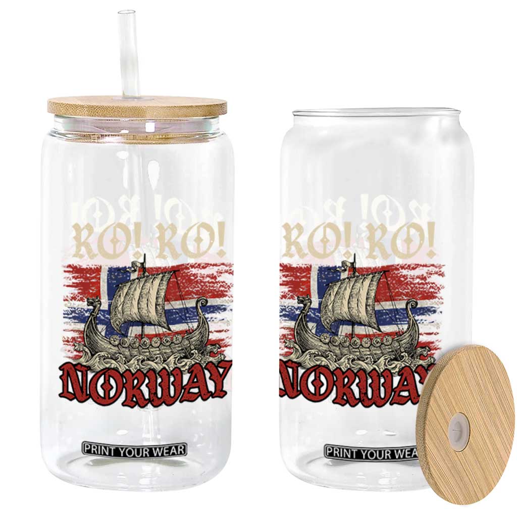 Ro Ro Norwegian Viking Ship Norway Flag Glass Can TS14 Print Your Wear