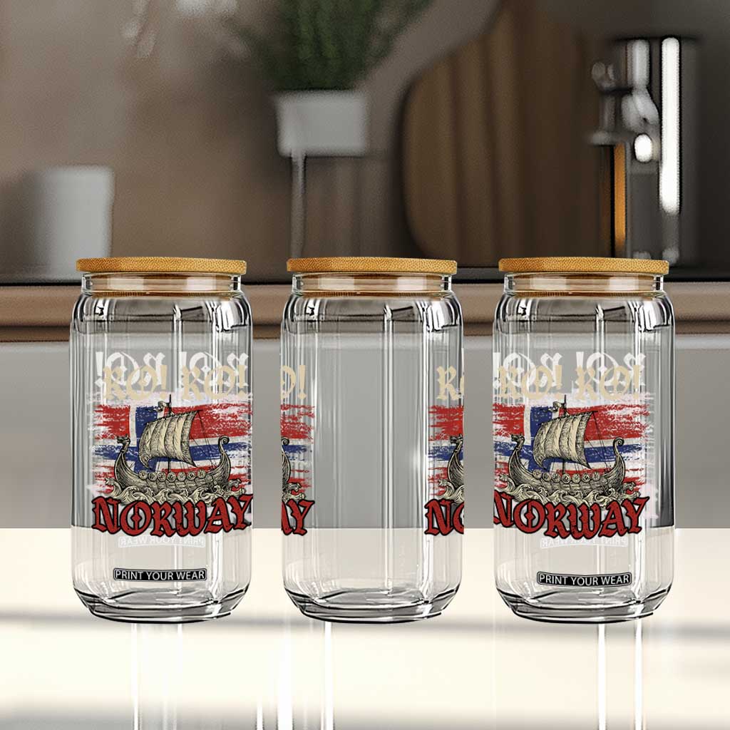 Ro Ro Norwegian Viking Ship Norway Flag Glass Can TS14 Print Your Wear