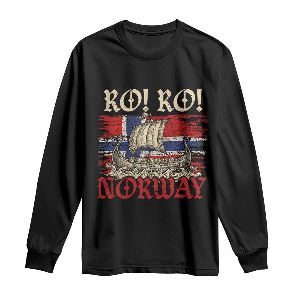 Ro Ro Norwegian Viking Ship Norway Flag Long Sleeve Shirt TS14 Black Print Your Wear