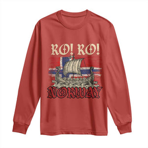Ro Ro Norwegian Viking Ship Norway Flag Long Sleeve Shirt TS14 Red Print Your Wear