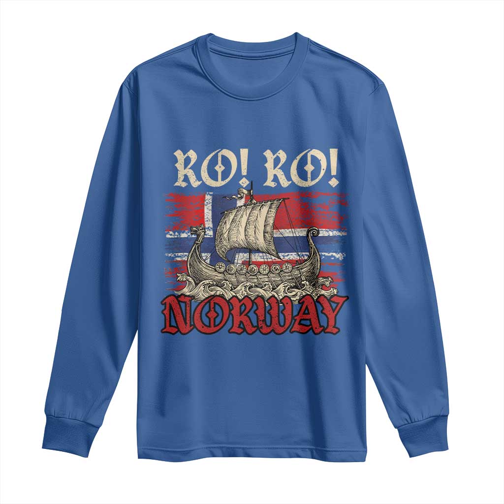Ro Ro Norwegian Viking Ship Norway Flag Long Sleeve Shirt TS14 Royal Blue Print Your Wear