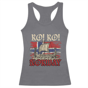 Ro Ro Norwegian Viking Ship Norway Flag Racerback Tank Top TS14 Charcoal Print Your Wear