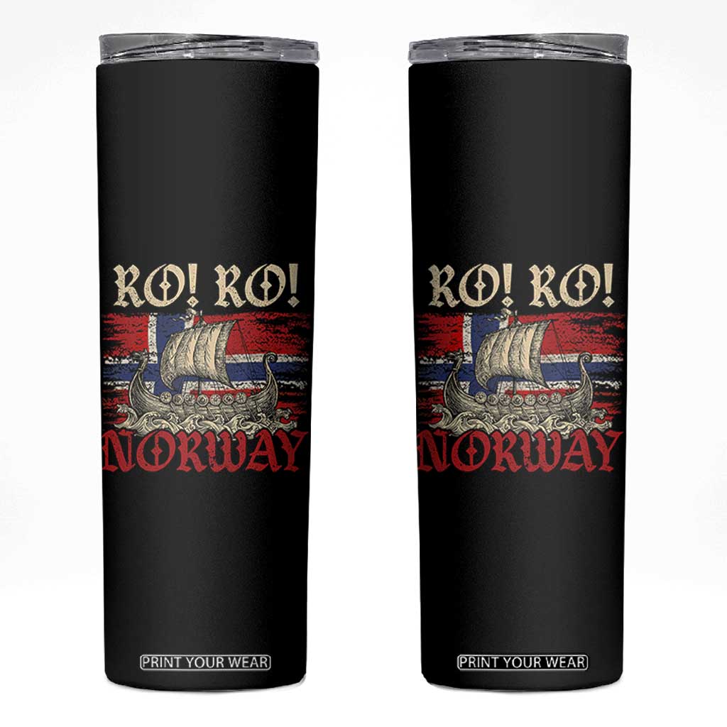 Ro Ro Norwegian Viking Ship Norway Flag Skinny Tumbler TS14 Black Print Your Wear