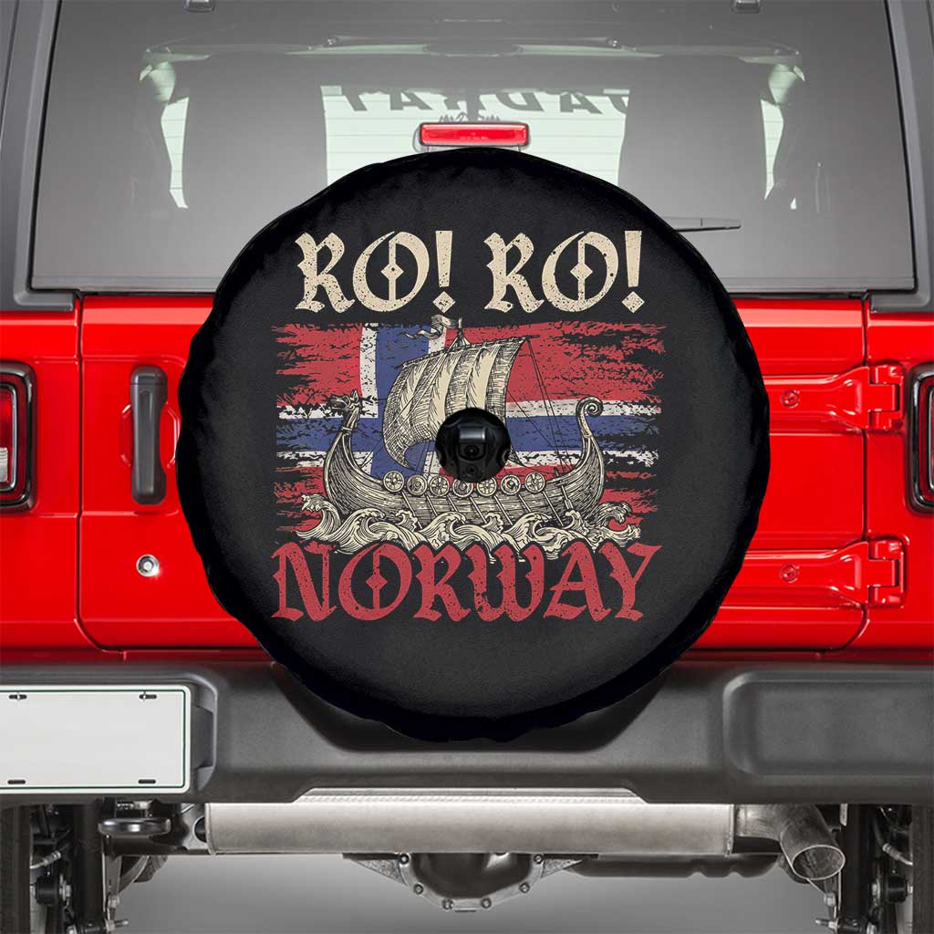 Ro Ro Norwegian Viking Ship Norway Flag Spare Tire Cover TS14 Black Print Your Wear