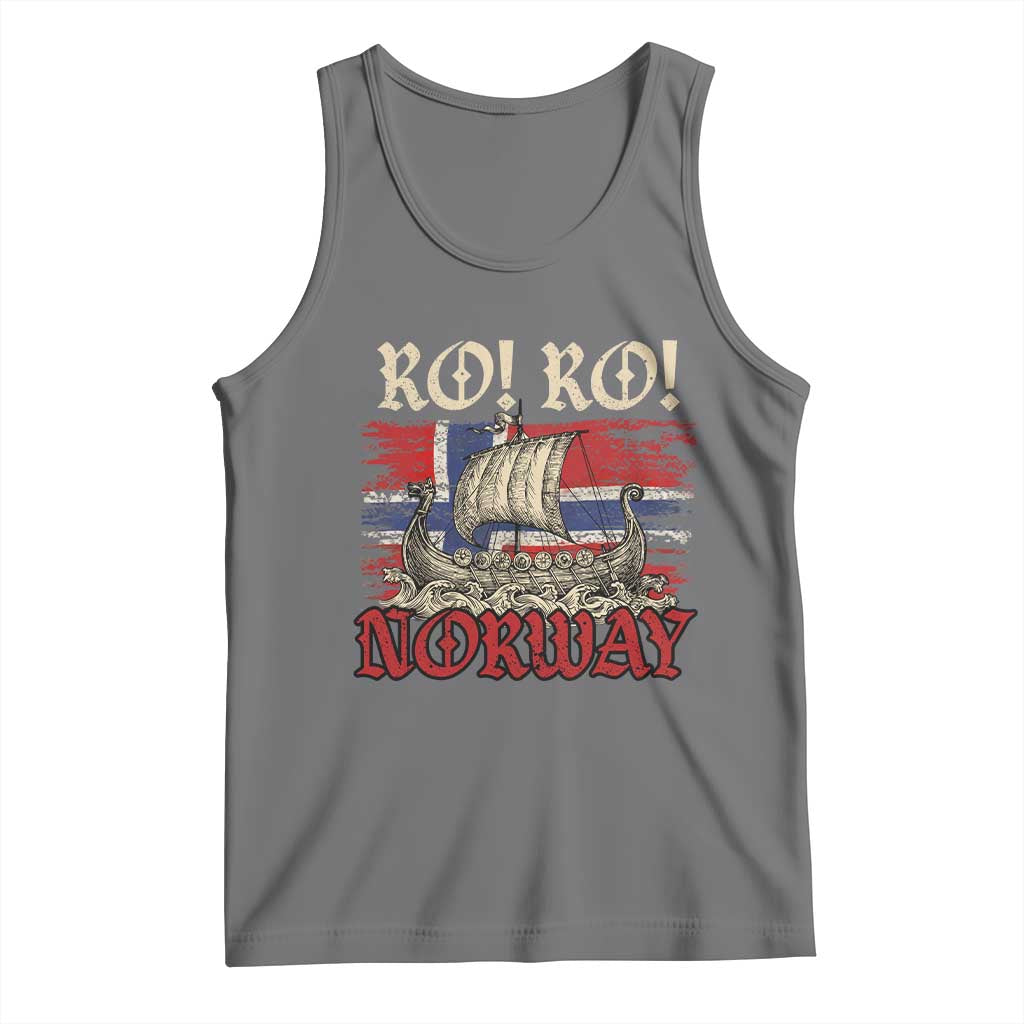 Ro Ro Norwegian Viking Ship Norway Flag Tank Top TS14 Black Heather Print Your Wear