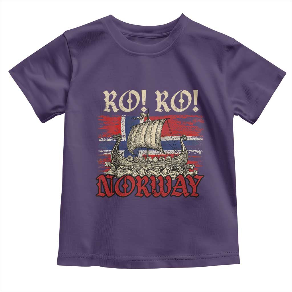 Ro Ro Norwegian Viking Ship Norway Flag Toddler T Shirt TS14 Purple Print Your Wear