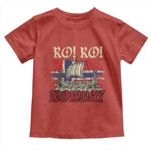 Ro Ro Norwegian Viking Ship Norway Flag Toddler T Shirt TS14 Red Print Your Wear