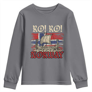 Ro Ro Norwegian Viking Ship Norway Flag Youth Sweatshirt TS14 Charcoal Print Your Wear