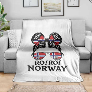 Ro Ro Norwegian Viking Ship Throw Blanket Norway Flag Messy Bun Girl TS14 Print Your Wear