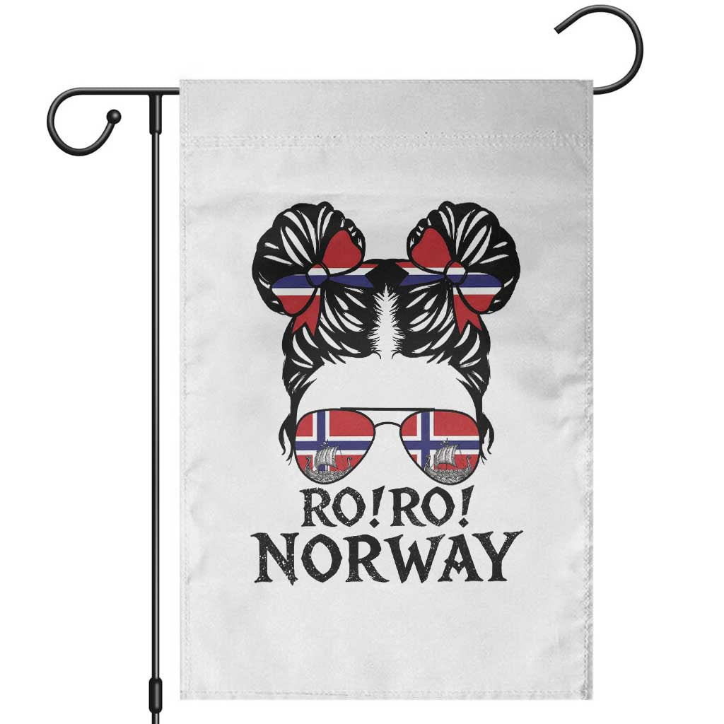 Ro Ro Norwegian Viking Ship Garden Flag Norway Flag Messy Bun Girl TS14 White Print Your Wear