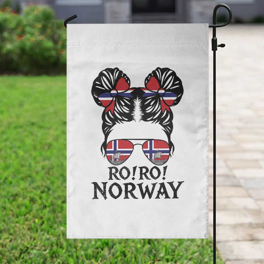 Ro Ro Norwegian Viking Ship Garden Flag Norway Flag Messy Bun Girl TS14 Print Your Wear
