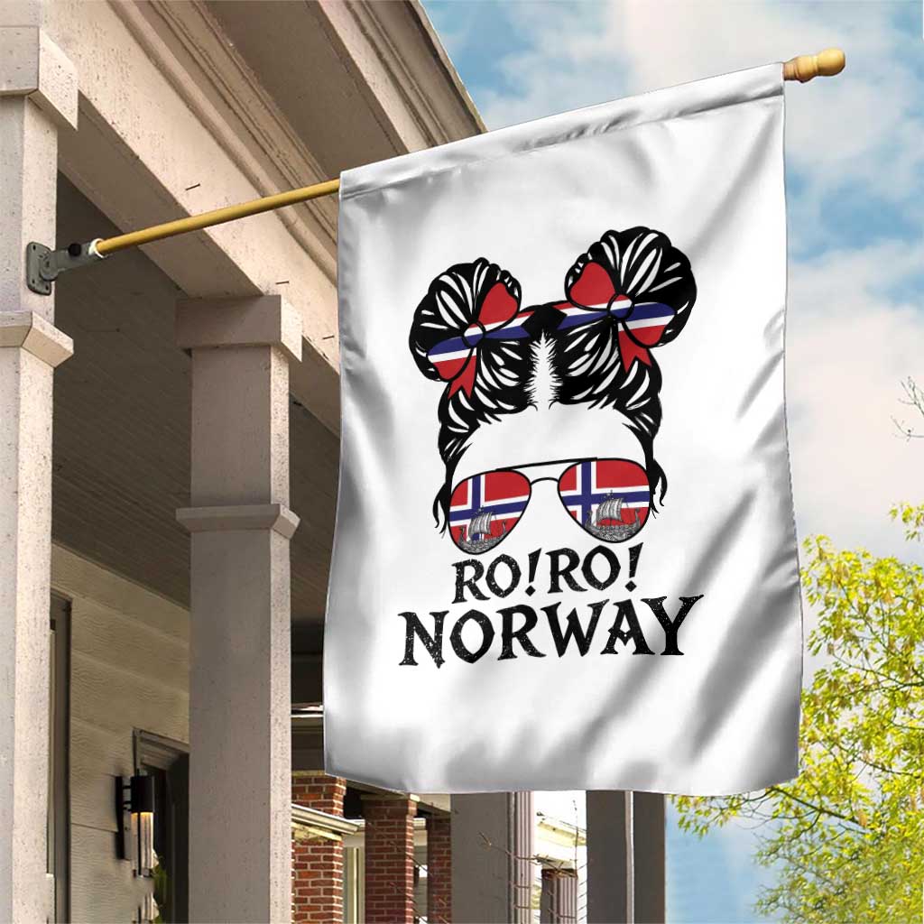 Ro Ro Norwegian Viking Ship Garden Flag Norway Flag Messy Bun Girl TS14 Print Your Wear