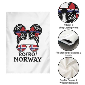 Ro Ro Norwegian Viking Ship Garden Flag Norway Flag Messy Bun Girl TS14 Print Your Wear