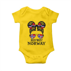 Ro Ro Norwegian Viking Ship Baby Onesie Norway Flag Messy Bun Girl TS14 Daisy Print Your Wear