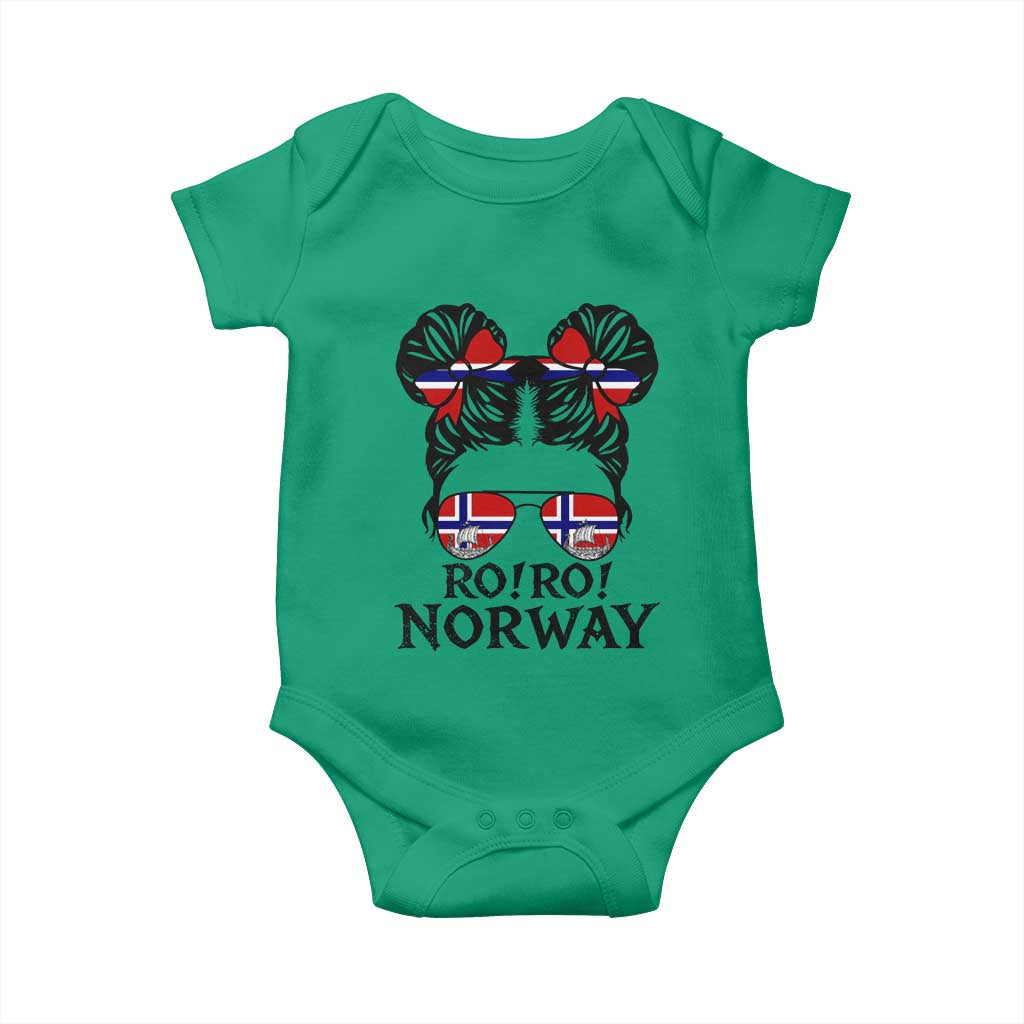 Ro Ro Norwegian Viking Ship Baby Onesie Norway Flag Messy Bun Girl TS14 Irish Green Print Your Wear
