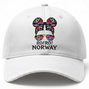 Ro Ro Norwegian Viking Ship Baseball Cap Norway Flag Messy Bun Girl TS14 Print Your Wear
